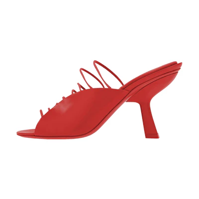 (W) FERRAGAMO Leather Mini Bow Sandal 'Red Fashion'