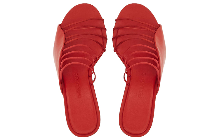 (W) FERRAGAMO Leather Mini Bow Sandal 'Red Fashion' 圖 3