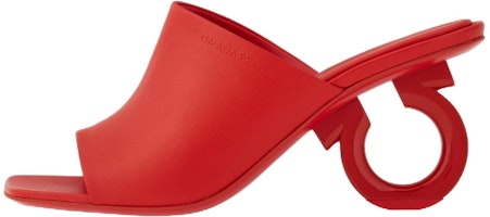 (Women) FERRAGAMO Leather Mule Round Toe High Heel 'Red Fashion' 01F613-761359 (Women) FERRAGAMO Leather Mule Round Toe High Heel 'Red Fashion' 01F613-761359