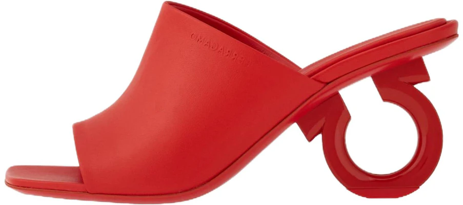 (W) FERRAGAMO Mule en Cuir Bout Rond Talons Hauts ''Mode Rouge'' 01F613-761359 Buy (W) FERRAGAMO Mule en Cuir Bout Rond Talons Hauts ''Mode Rouge'' 01F613-761359