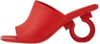 Buy (W) FERRAGAMO Mule en Cuir Bout Rond Talons Hauts ''Mode Rouge'' 01F613-761359
