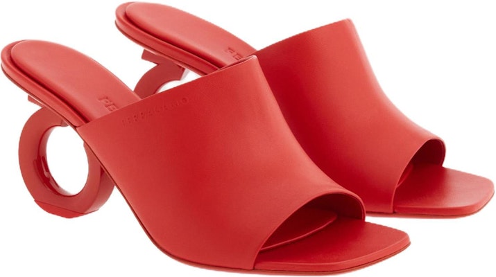 (Women) FERRAGAMO Leather Mule Round Toe High Heel 'Red Fashion' 01F613-761359 Order (Women) FERRAGAMO Leather Mule Round Toe High Heel 'Red Fashion' 01F613-761359
