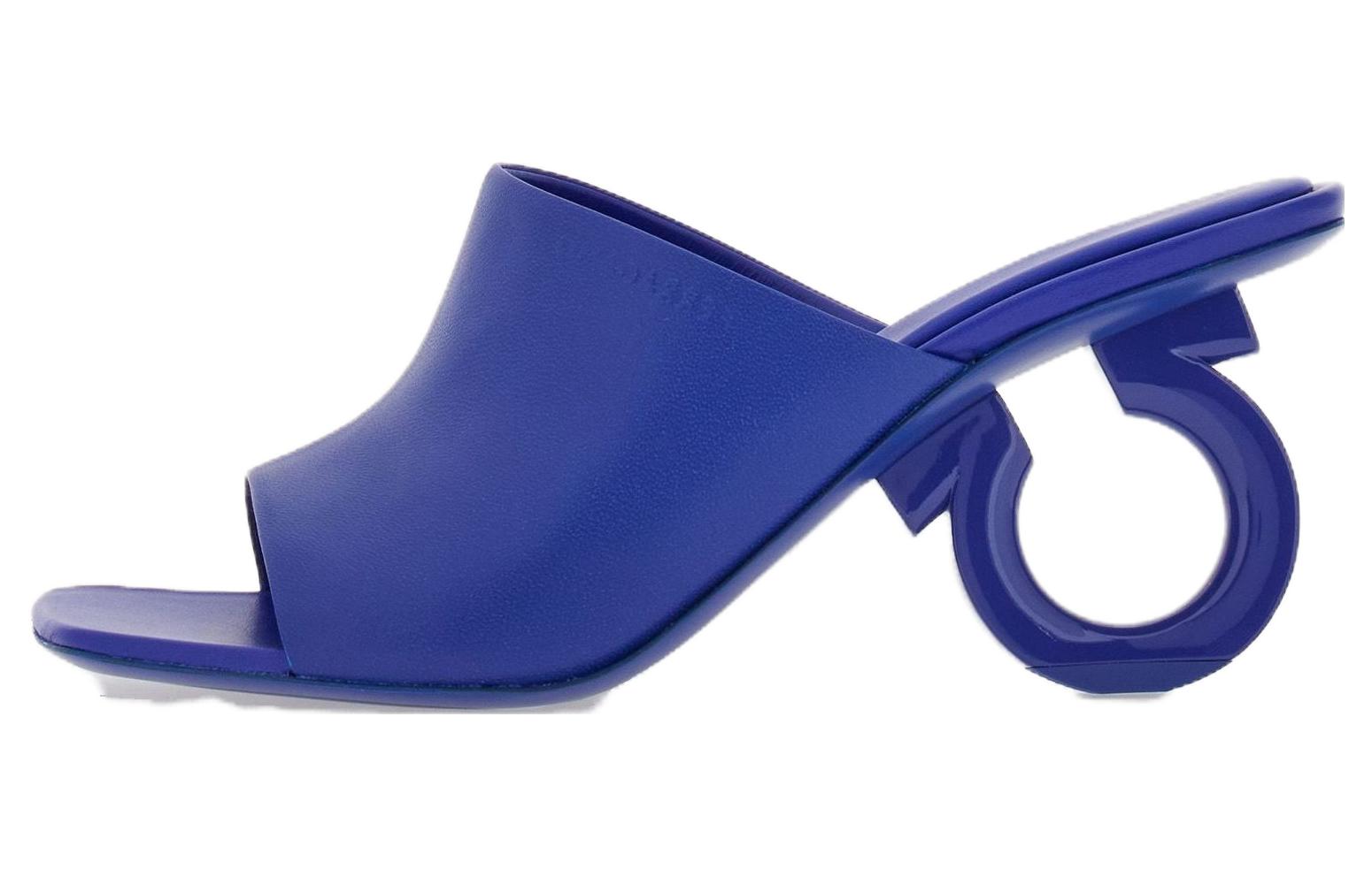 (Women) FERRAGAMO Leather Mules 'Blue Comfort Square Toe' 01F613-765906