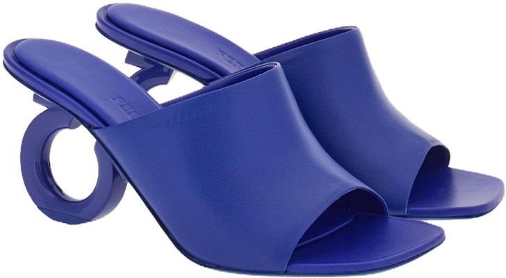 (W) FERRAGAMO Mules de Cuero 'Azul Punta Cuadrada Confort' 01F613-765906 Order (W) FERRAGAMO Mules de Cuero 'Azul Punta Cuadrada Confort' 01F613-765906