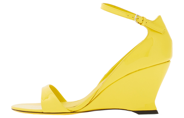 (Women) FERRAGAMO Leather Open-Toe Buckle Strap Sandals 'Yellow' 01G484-766347