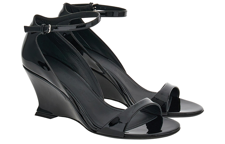Order (W) Sandal Kulit FERRAGAMO Open-Toe dengan Gesper 'Hitam' 01G484-766344