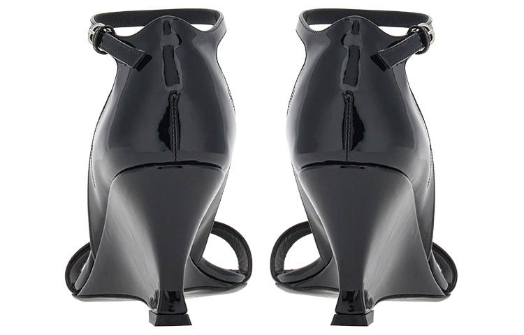 Shop (W) Sandal Kulit FERRAGAMO Open-Toe dengan Gesper 'Hitam' 01G484-766344