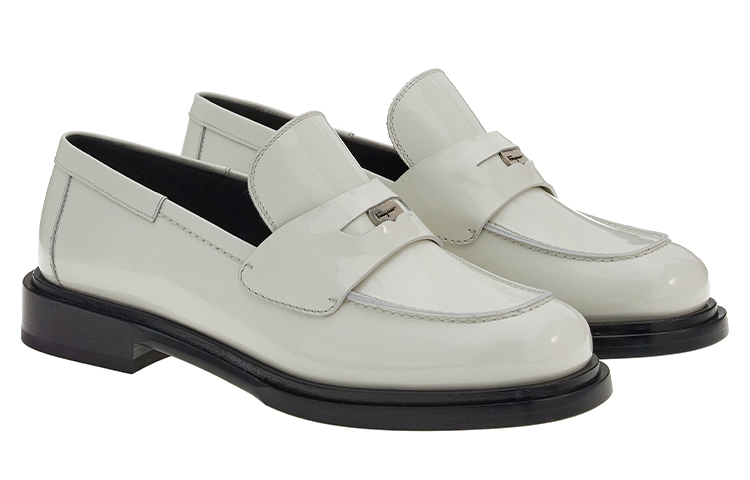 (W) FERRAGAMO Nyx 30 Patent Leather Loafers 'White' 圖 3