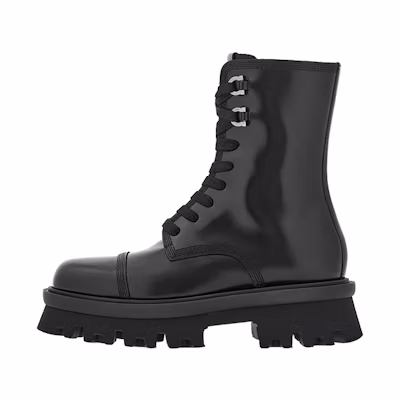 (W) FERRAGAMO Leather Platform Boot 'Black'