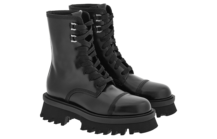 Lookbook (W) フェラガモ レザー 厚底ブーツ (黒) 01F701-763843