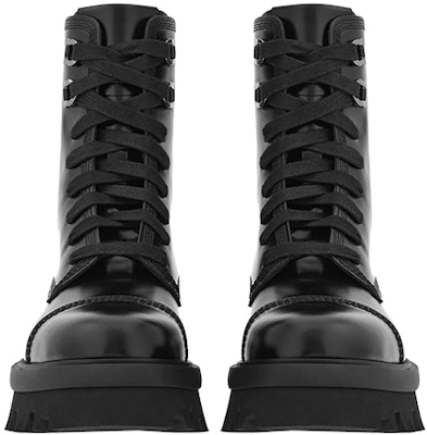 (W) FERRAGAMO 黑色皮革厚底靴 01F701-763843 Shop (W) FERRAGAMO 黑色皮革厚底靴 01F701-763843