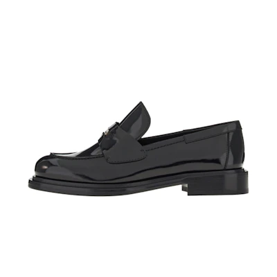 (W) FERRAGAMO Nyx 30 Patent Leather Loafers 'Black'