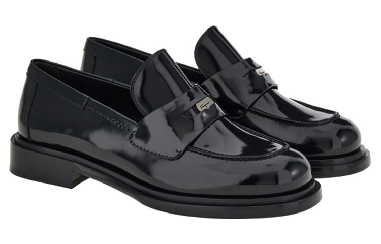 (W) FERRAGAMO Nyx 30 Patent Leather Loafers 'Black' 圖 3