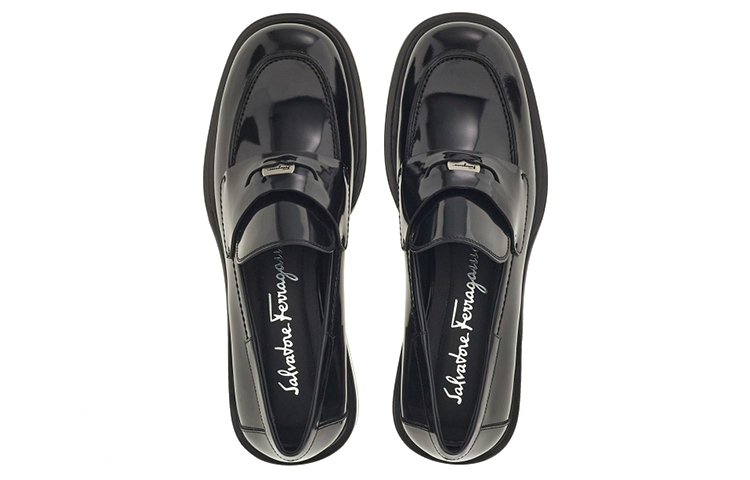 (W) FERRAGAMO Nyx 30 Patent Leather Loafers 'Black' 圖 4