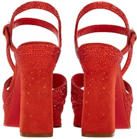 FERRAGAMO菲拉格繆 皮革 漸變水晶鑲飾厚底 時尚涼鞋 8.5cm 女款 紅色 Shop FERRAGAMO菲拉格繆 皮革 漸變水晶鑲飾厚底 時尚涼鞋 8.5cm 女款 紅色