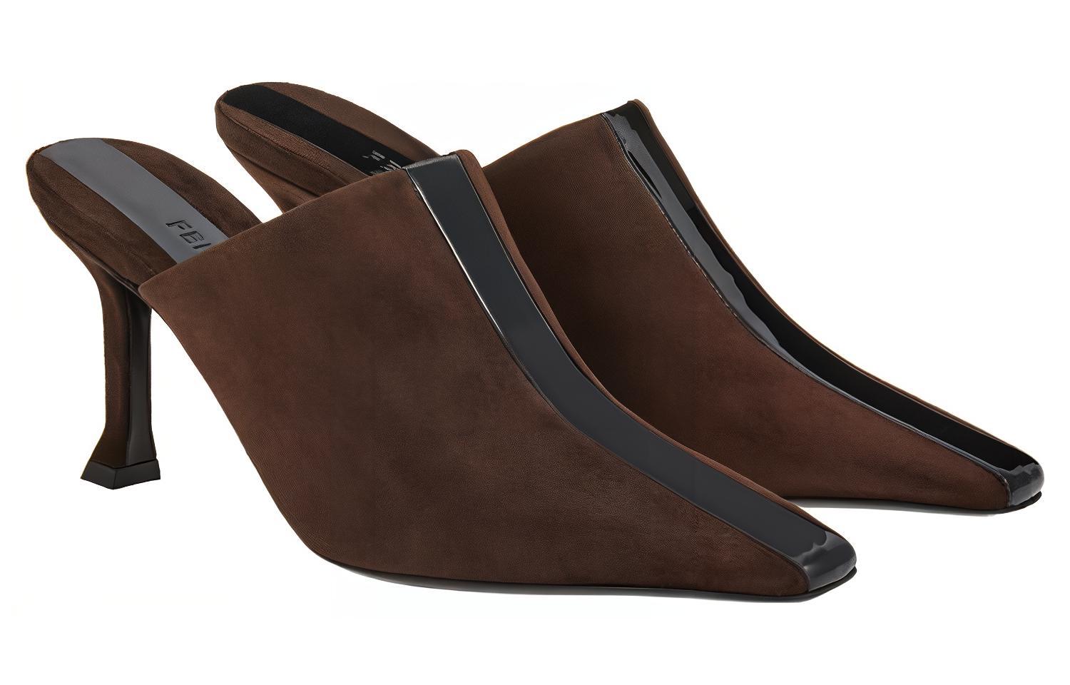 Order (W) FERRAGAMO Sepatu Mule Kulit Toe Lancip 'Coklat' 01G343-766422