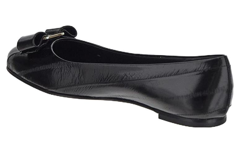 (W) FERRAGAMO Leather Round-Toe Slip-On 'Black' 圖 4