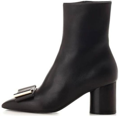 (Women) FERRAGAMO Leather Round-Toe Slip-On Ankle Boots 'Black' 01G004-763184 Buy (Women) FERRAGAMO Leather Round-Toe Slip-On Ankle Boots 'Black' 01G004-763184