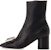 (W) FERRAGAMO But Ankle Slip-On Hujung Bulat Kulit 'Hitam' 01G004-763184