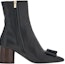 Order (W) FERRAGAMO But Ankle Slip-On Hujung Bulat Kulit 'Hitam' 01G004-763184
