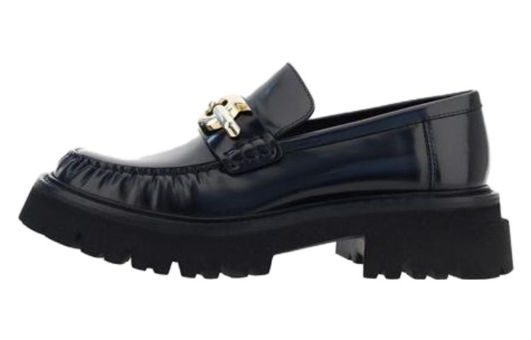 (W) FERRAGAMO Leather Round Toe Loafer 'Black Classic'
