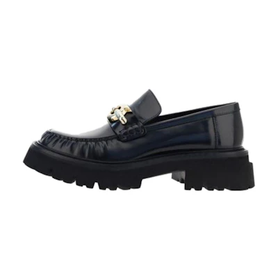 (W) FERRAGAMO Leather Round Toe Loafer 'Black Classic'