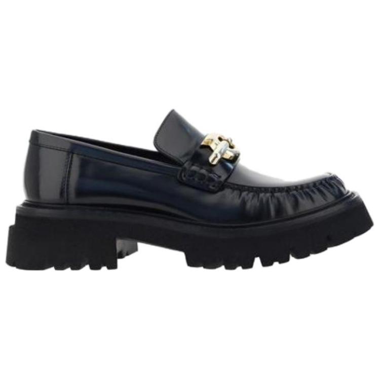 (W) FERRAGAMO Leather Round Toe Loafer 'Black Classic' 圖 2