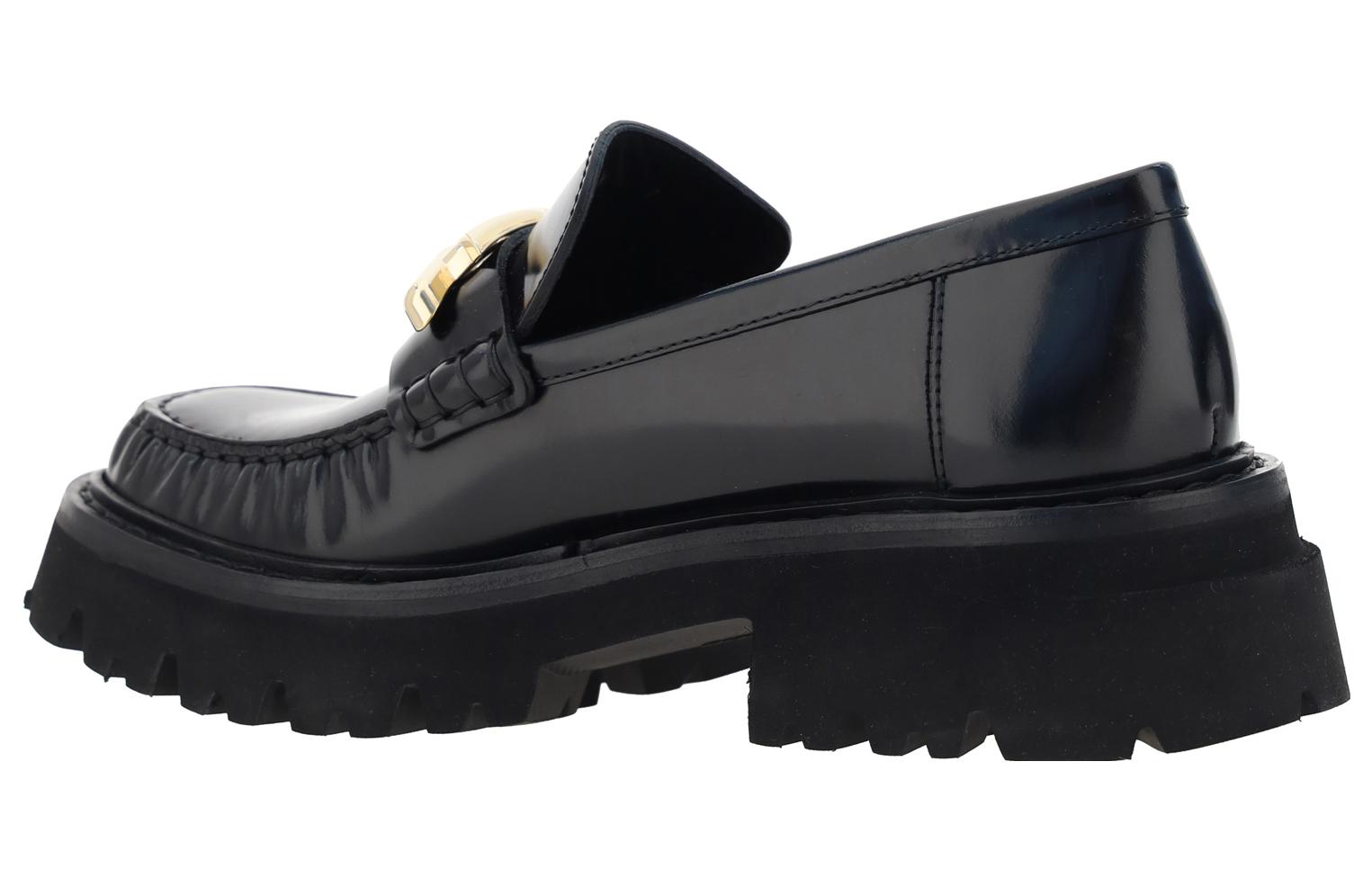 (W) FERRAGAMO Leather Round Toe Loafer 'Black Classic' 圖 3