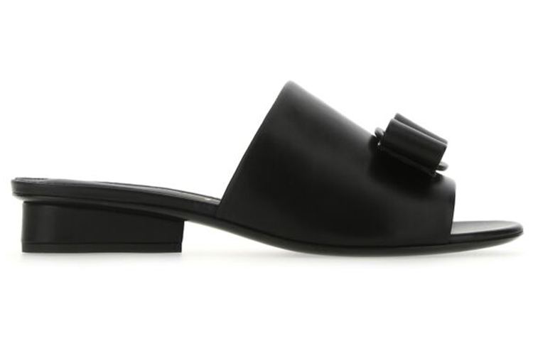 (W) FERRAGAMO Leather Slide 'Black' 圖 2