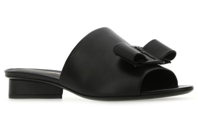 (W) FERRAGAMO Leather Slide 'Black' 圖 3