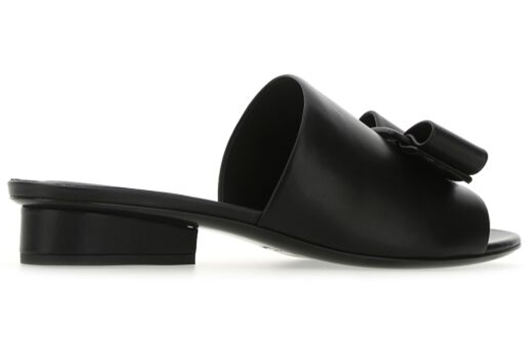 (W) FERRAGAMO Leather Slide 'Black' 圖 4