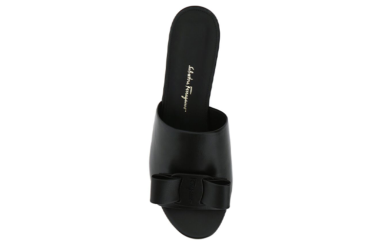 (W) FERRAGAMO Leather Slide 'Black' 圖 5