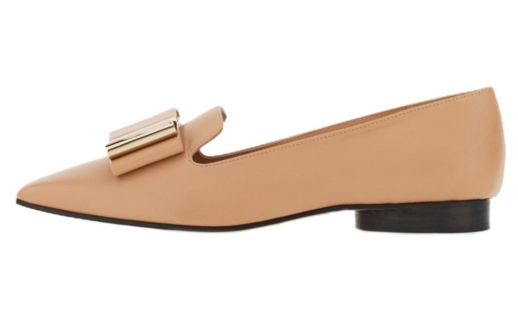 (W) FERRAGAMO Leather Slip-On 'Simple Brown'