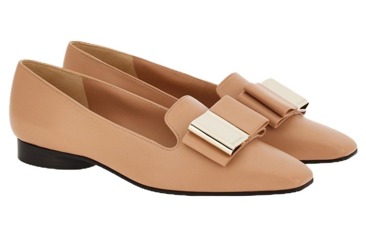 (W) FERRAGAMO Leather Slip-On 'Simple Brown' 圖 2