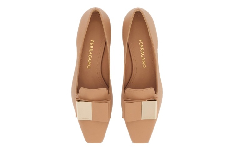 (W) FERRAGAMO Leather Slip-On 'Simple Brown' 圖 3