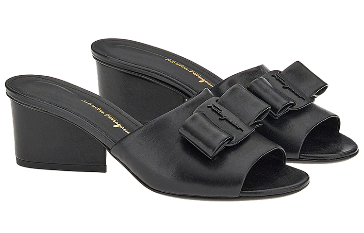 (W) FERRAGAMO Viva Bow 60mm Mules 'Black' 圖 2