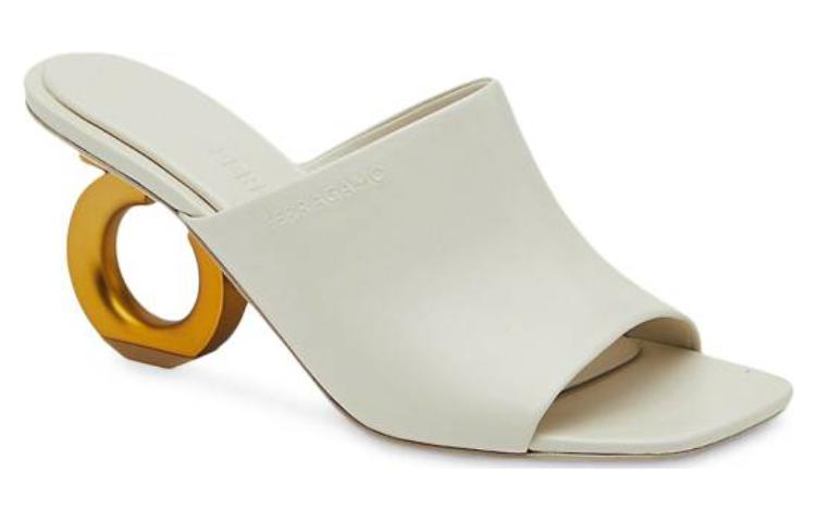 Lookbook (W) フェラガモ レザー白 オープン トゥ サンダル 01F969-763351