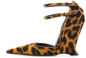 (Women) Ferragamo Leopard Print Pointed Toe Wedge Heels 10.5cm 01G556 766365 (Women) Ferragamo Leopard Print Pointed Toe Wedge Heels 10.5cm 01G556 766365