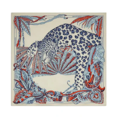 (Women) FERRAGAMO Leopard Print Silk Scarf for Women - Multicolor. 320830771270