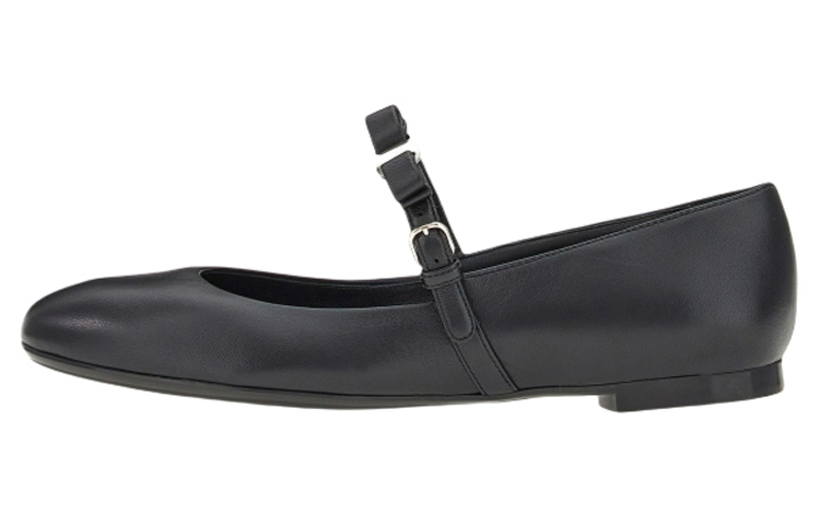 (Women) FERRAGAMO Lizz Leather Ballerina Shoes 'Black' 01C876-750488