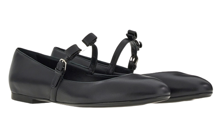 Order (Women) FERRAGAMO Lizz Leather Ballerina Shoes 'Black' 01C876-750488
