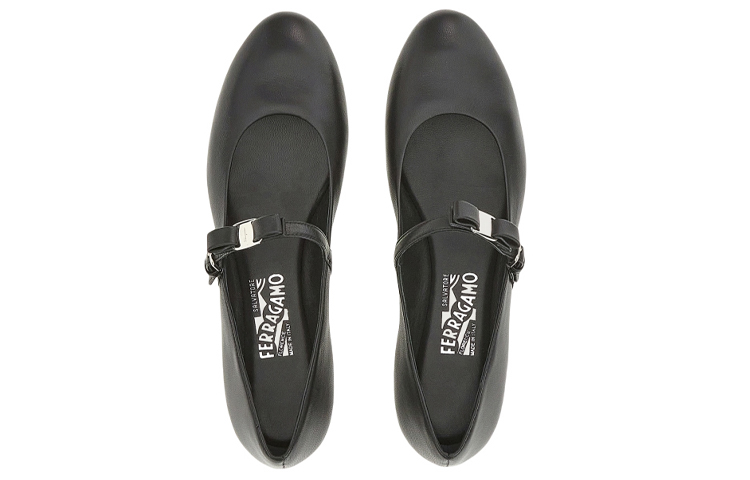 Lookbook (Women) FERRAGAMO Lizz Leather Ballerina Shoes 'Black' 01C876-750488