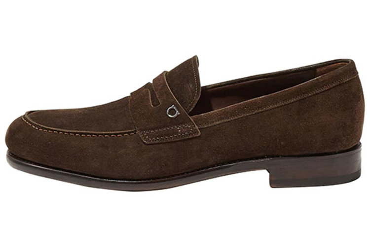 (W) FERRAGAMO Loafers 'Dark Brown with Metallic Detail'