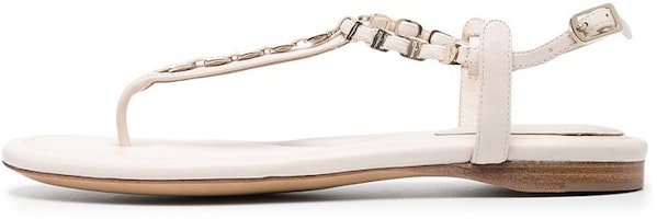 (Women) FERRAGAMO Logo Chain-Strap Sandal 'White' 01Q947-730062 (Women) FERRAGAMO Logo Chain-Strap Sandal 'White' 01Q947-730062