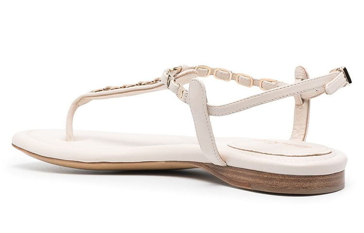 Shop (W) Sandal Tali Rantai Logo FERRAGAMO 'Putih' 01Q947-730062