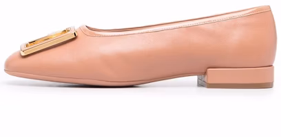 (Women) FERRAGAMO Logo Embossed Plaque Flat 'Pink' 01C725-748874 (Women) FERRAGAMO Logo Embossed Plaque Flat 'Pink' 01C725-748874