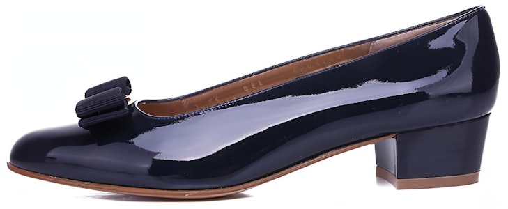 (W) フェラガモ ローヒールボウパンプス (ネイビー) 017468-531284 Buy (W) フェラガモ ローヒールボウパンプス (ネイビー) 017468-531284