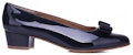 (W) FERRAGAMO Kasut Tumit Rendah Berhias 'Navy Gelap' 017468-531284
