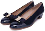 Lookbook (W) FERRAGAMO Escarpins Bas à Nœud ''Bleu Marine Foncé'' 017468-531284