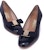 (W) FERRAGAMO Kasut Tumit Rendah Berhias 'Navy Gelap' 017468-531284